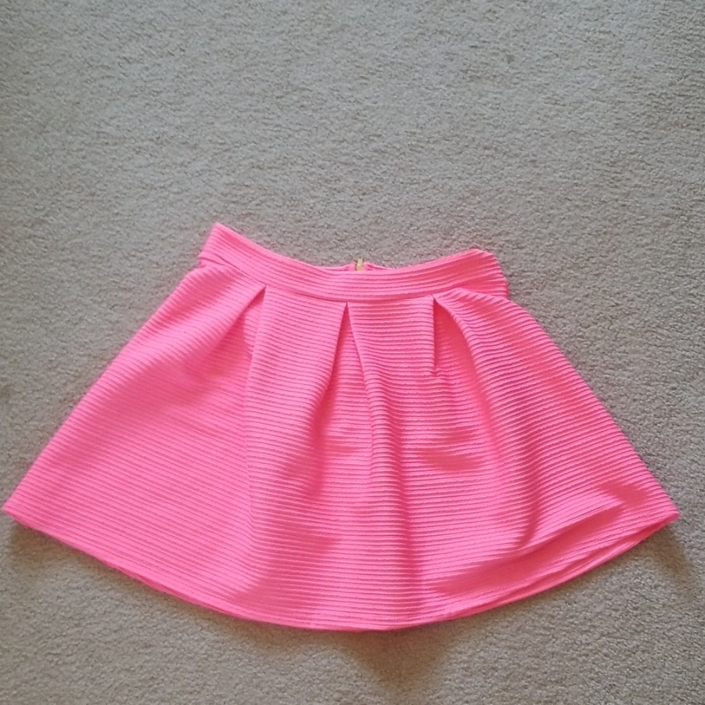 Neon pink mini skater skirt